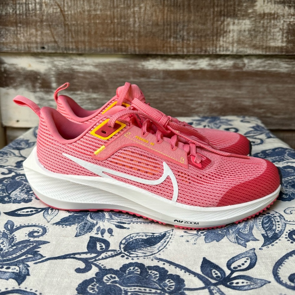 Nike Kids Pink White Yellow Running Sneakers